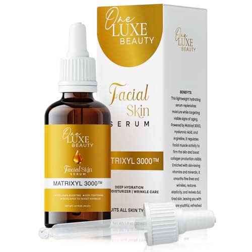 Anti Aging Serum Matrixyl 3000 with Hyaluronic Acid, Peptide Collagen & Argireline – Best Deep Wrinkle Repair & Hydrating Face serum – All skin types Korean Matrixyl Serum 1.01 Fl Oz