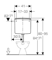 Geberit Aufputz Spülkasten AP140 für 2-Mengen-Spülung, Toilettenspülung tief hängend, mit flexiblem Wasseranschluss, geräuscharm, weiß, Art.Nr. 140300111 – Ansicht 4