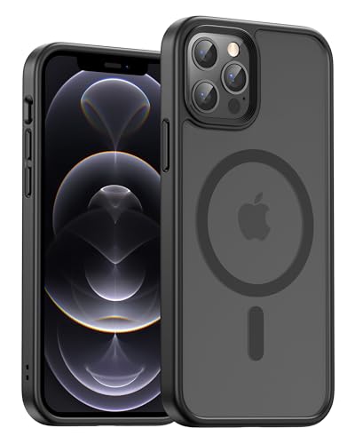 Image of UNBREAKcable Magnetic for iPhone 12 Pro Case, Compatible with MagSafe, Full Camera Protection, Built-in Magnetic Ring, Drop Protection Shockproof Slim Phone Cover (Black)