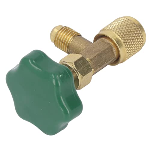 Válvula de refrigerante para aire acondicionado de cobre y ABS hermética contra fugas, 1/4 pulgadas SAE con conector de tubo, fácil de usar como válvula de dispensación de refrigerante, 1/2 pulgadas para rosca 7/16 pulgadas 28 UNF miniatura 3