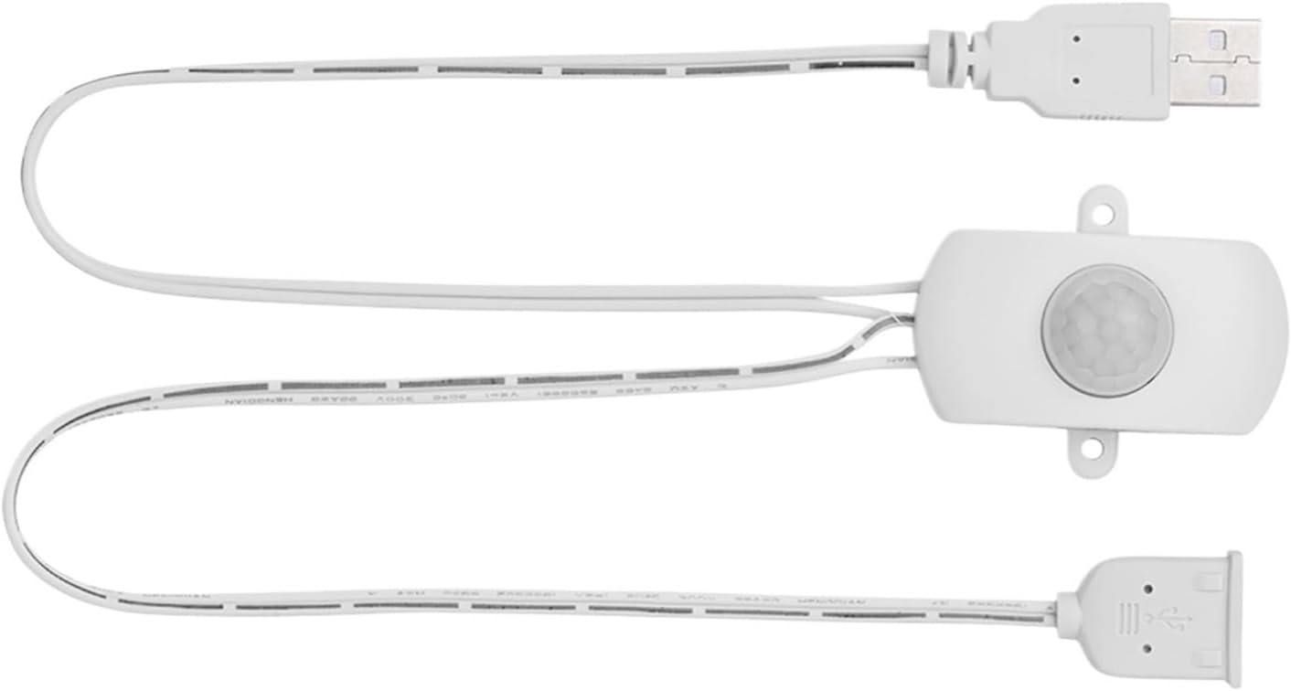 1pcs 2A 5‑24V PIR Infrared Motion Sensor Detector Automatic Switch LED Strip USB Interface(White)