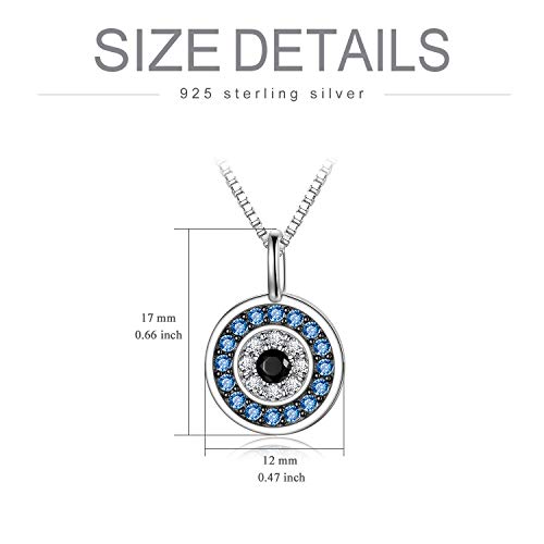 Peimko Evil Eye Pendant Necklace For Women 925 Sterling Silver Greek Protection Jewelry Amulet Gift For Girls Boys（White Gold） #TOP4