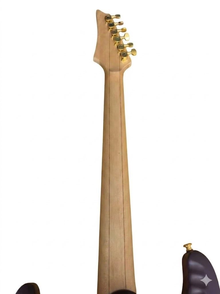 Chitarra elettrica Solid Body, viola trasparente con intarsio Tree of Life e pickup HSH, 6 corde full size for rock progressivo (Guitarra Eléctrica)