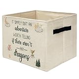 ATBWGT Dragon Nursery Storage Bins Box, Toybox for Boys Girls, Adventure Forest Dragon Foldable Storage Baskets Organizer for Bedroom Bathroom Kids Room Dorm Clothes Toys Books