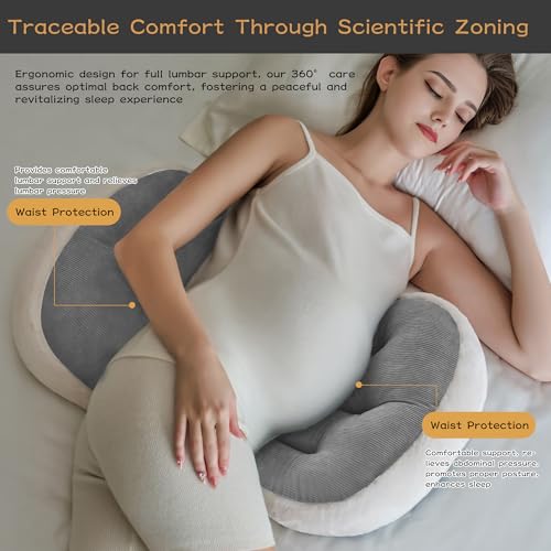 Pobopobo Pregnancy Pillow For Sleeping,Comfortable Faux Fur Luxury Maternity Pillow Support For Pregnant Women thumb #2