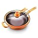 ZOUSHUAIDEDIAN 12.5 Pulgadas de Acero Inoxidable Wok, sartenes de Acero Inoxidable para inducción, Gas, eléctricos y fogones, Wok Multiusos domésticos 2-8 Persona Comida