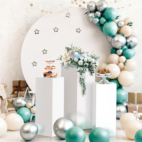 Baotree 3Pcs Square Pedestal Stands for Party, Metal Display Plinth Pillars for Wedding Ceremony Birthday Party Art Decor--23.6*9.4''(L), 21.7*8.3''(M), 19.7*7.1''(S) by Baotree - Image 5