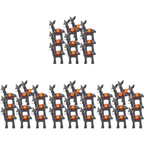 DOITOOL 40 Pcs Mini Donkey Figurines Easter Cake Toppers, Resin