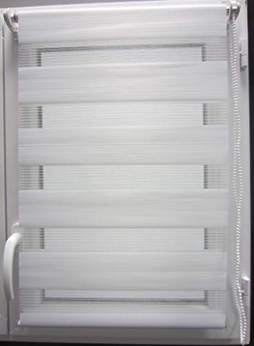 MadeInNature® Windows Store Giorno-Notte, 4 Colori, e Dimensioni di 30, pongono, Facile Senza Foratura (Blanc Tessuto di Larghezza cieco 147 cm x 180 cm di Lunghezza, Bianco)