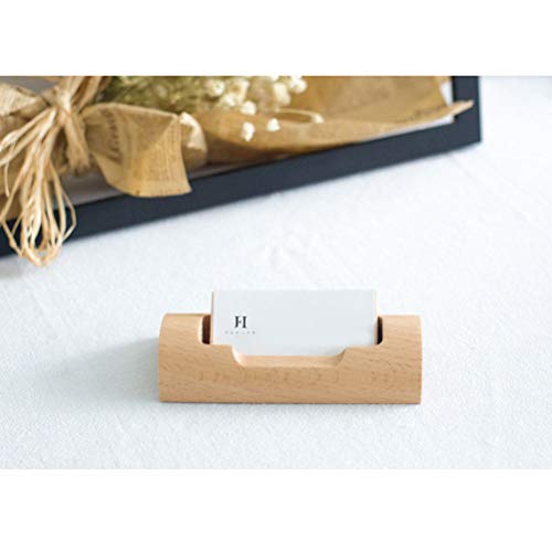 Vosarea Porta-cartões de visita de madeira para mesa com porta-cartões de visita, materiais de escri