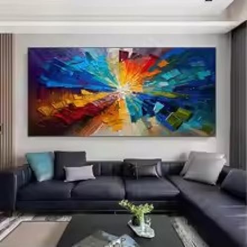 Toile peinte à la main abstraite colorée pour éveiller les émotions de votre intérieur
