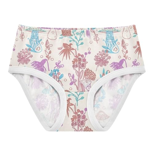 Cute Mushrooms Beige Girl Panties Cute Girls Underwear Toddlers Cotton Personalized Briefs Underpants 2t