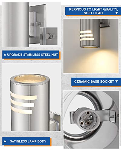 Tengxin Outdoor Wall Sconce,Porch Wall Light,Stainless Steel 304 And Toughened Glass Material,E27,Waterproof,Ul Listed,1-Pack #TOP1