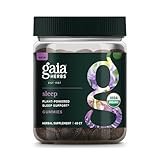 Gaia Herbs Organic Sleep Gummies, Sleep Support, Ashwagandha, Organic Reishi Mushroom, Passionflower, USDA Certified Organic, Non-GMO, Gluten Free, Vegan, 40 Count