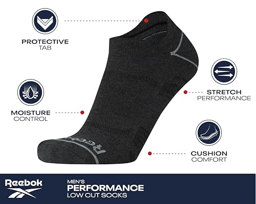 Reebok Mens Low Cut Socks - 12 Pack Performance Cushion Comfort No Show Socks - Breathable Athletic Socks for Men (6-12.5)3
