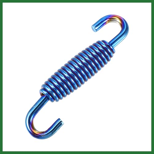 Image of Motoforti 6 Pcs 55mm 2.17 inch Motorcycle Muffler Exhaust Pipe Spring Universal Stainless Steel Blue Long-lasting