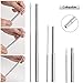 2 Pack Collapsible Drinking Straws, Portable Stainless Drinking straws Reusable and Eco-friendly with Carrying Case, Cleaning Brush, Keychain for Travel, Home, Office(Blue and Silver)