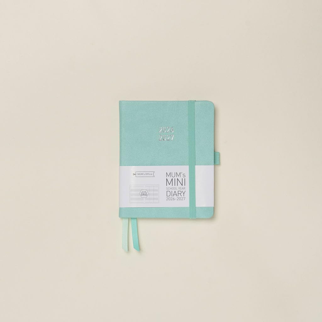 Mum's Mini School Year Diary 2026-27 (Sea Mist) - Small 2026-27 Academic Diary - Aug 2026 to Aug 2027 - Week-to-View with 3 Column Grid Layout- organise Your Busy Life.