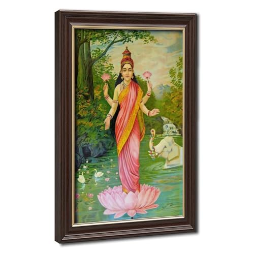 Impression sur toile Lakshmi déesse hindoue cadre suspendu grand format 61x91