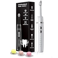 Electric Tooth Polisher Kit For Teeth Whitening & Stain Removal Yellow Teeth Teeth Polisher Stain Remover Tool With 5 Brush Heads 3 Polish Paste Tooth Polishing Kit After Teeth Cleaning