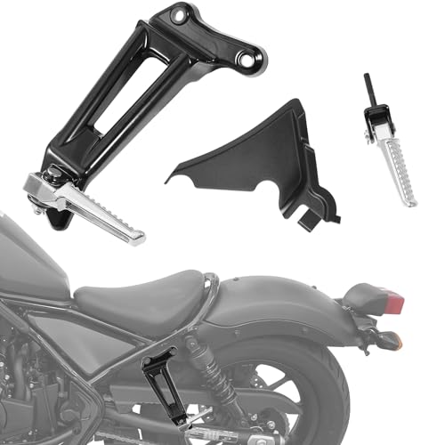 Image of Motorcycle Passenger Foot Pegs, Alloy-Steel Footrests Pedal Footpeg Replacement Accessories for Honda Rebel 1100 CMX1100 2021 2022 2023 2024 (Left & Right)