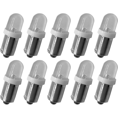 cyclingcolors 10x Bombilla 12V 4W BA9S LED lampara luz luces posicion interior matricula bombillas coche, blanco