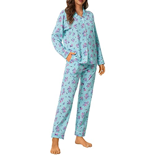 Image of Tugege Pajamas Set Long Sleeve Sleepwear Womens Button Down Nightwear Pj Sets