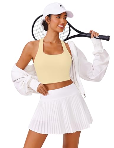 Image of PINSPARK Sports Bra Longline Racerback Tank Tops for Women Padded Workout Yoga Top