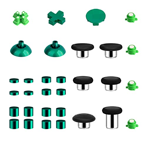 Kits de substituição de botões de bala de metal magnético 31 em 1 para controle PS5/PS4 (verde)