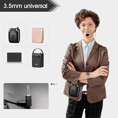 SHIDU Flexible Costume Microphone Headset,Original Sound Adjustable Wired Microphone with 3.5mm Audio Plug for Voice Amplifier Speakers