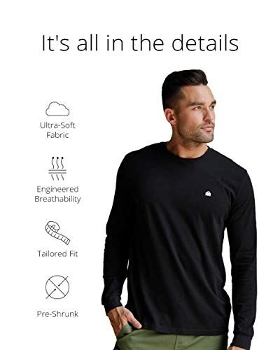 INTO THE AM Men's Premium Basic Long Sleeve T-Shirt (Forest Green, Medium)