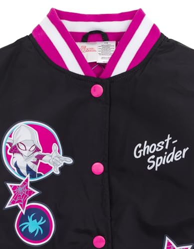 Marvel Spider-Man Girls Varsity Bomber Jacket Toddler to Big Kid Sizes (2T - 10-12)3