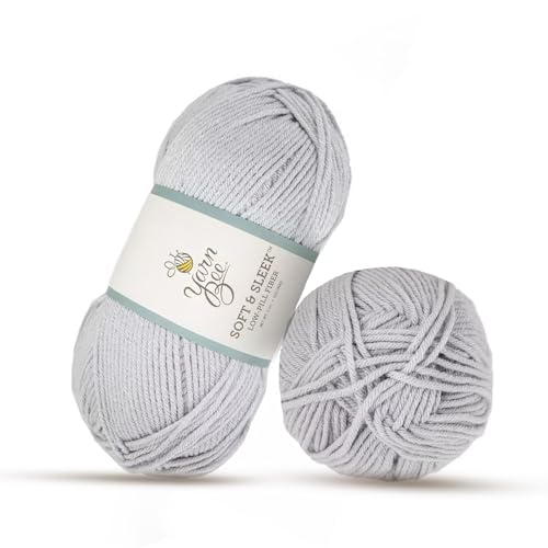 Image of Hobby Lobby Yarn Bee Soft & Sleek Yarn, 35 Silver Gray | 4 Medium Weight, 100% Low Pill Acrylic, 232 Yards Per Skein