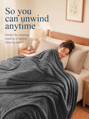Image of Utopia Bedding Ultra Soft Fleece Bed Blanket Queen Size Grey (90x90 Inches)