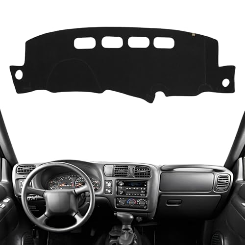 KEYOOG Dashboard Cover Dash Mat Fit for G-MC Jimmy 01-98, Sonoma 04-98 / Chevy Blazer 05-98, S10 04-98 (for Left Hand Drive),Car Dash Board Mat Anti-Glare Carpet,Non-Slip Pad (Black)