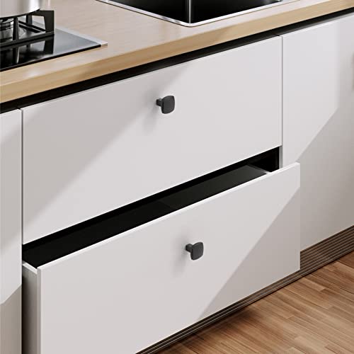 Image of 10 Pack Matte Black Square Drawer Knobs for Cabinets & Dressers