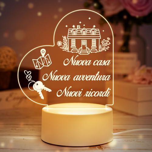 Regali per Casa Nuova - Luce Notturna in Acrilico, Idee Regalo Casa Nuova, Regalo per Casa Nuova Amici, Regalo Casa Nuova Coppia, Regalo per la Nuova Casa per Familiari, Parenti, Amici e Colleghi