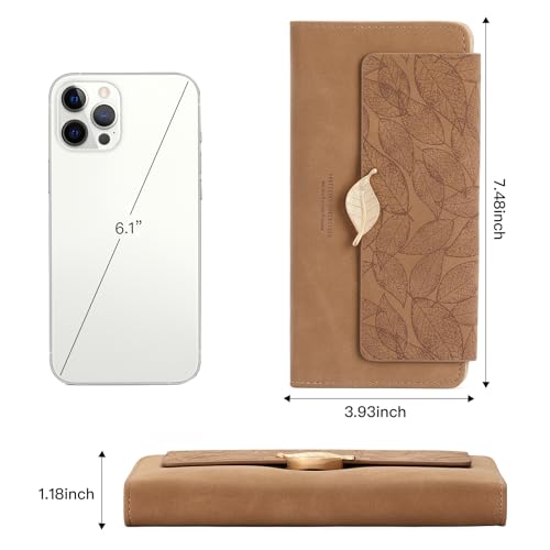 Image of Women's Wallet Leather RFID Blocking Bifold Clutch Large Capacity Credit Card Holder with Coin Zipper Purse