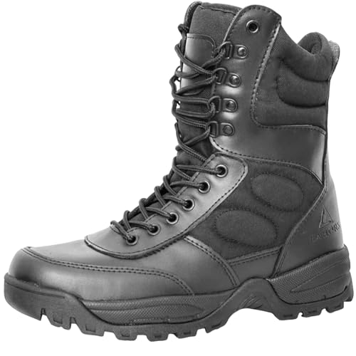 Image of Man Tactical Military Boots Black Men's Shoes Desert Combat Army Outdoor Hiking Shoes Side zipper
