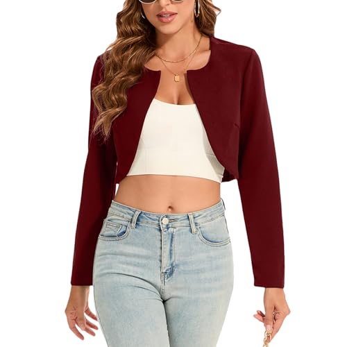 Hobrounn Bolero Jacke Damen Festlich Kurzblazer Damen Elegant Offene...