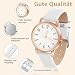 OFFCUP Damenuhr, Damen Analog Quarz Uhr mit Leder Armband, Uhren Damen Einfache Business Klassische Armbanduhr Lässig Quarzuhr Kleideruhr, 3 Zeiger -Weiß