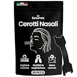 Sanumea © Cerotti Nasali Anti Russamento Uomo e Donna. 30 Cerotti Nasali Antirussamento di Alta Qualità. Cerotti Nasali Sport Respira Bene, Dimensioni Universali. Facili da Applicare, Marca Italiana.