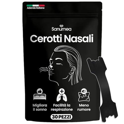 naso Sanumea © Cerotti Nasali Anti Russamento Uomo e Donna. 30 Cerotti Nasali Antirussamento di Alta Qualità. Cerotti Nasali Sport Respira Bene