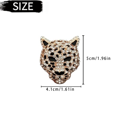 Image of Golden Leopard Head Car Air Vent Freshener Perfume Clip, Rhinestone Car Air Outlet Fragrance Perfume Clip Freshener, Decor（Odor Random）