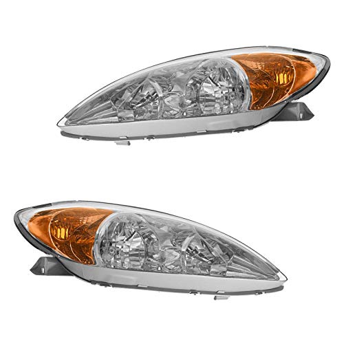 Image of TRQ Headlight Assembly Set TO2502137 TO2503137 Compatible with 2002-2004 Toyota Camry
