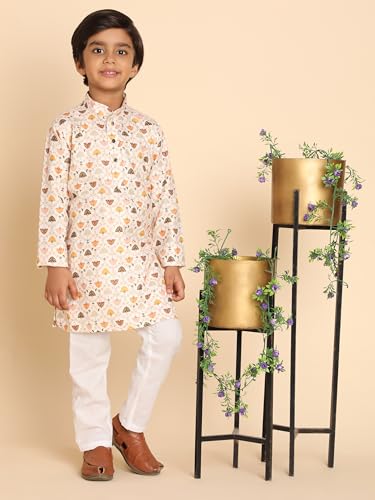 Image of Pro-Ethic Style Developer Boys Heavy Cotton Printed Kurta and Pajama Set for Kid's Ethnic Wear (S-280)