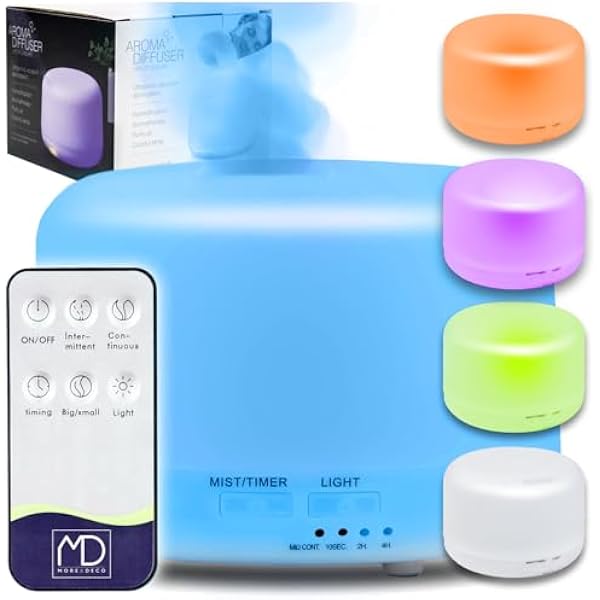 ZOLTA Nawilżacz Powietrza z Pilotem – Dyfuzor Zapachowy do Aromaterapii, Lampka LED Nocna, Ultradźwiękowy Nawilżacz do Domu i Sypialni