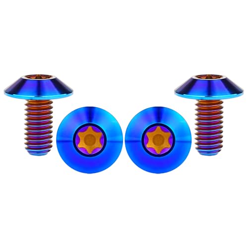 Titanium M4 M5 M6 Button Torx Head Bolt Screw (Burnt Blue, M6x12mm)