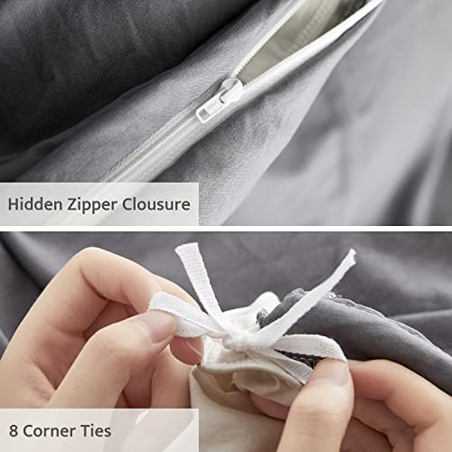 Oli Anderson 3PCS Pleated Duvet Cover Set, Grey, King by Oli Anderson - Used condition - Image 4