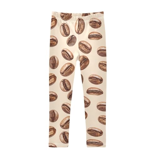 Coffee Beans Girls Leggings,Workout Leggings for Girls Toddler Athletic Legging Size for 3-10T